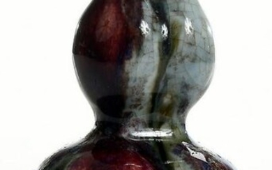 Chinese Flambe Tri-Spout Double Gourd Vase