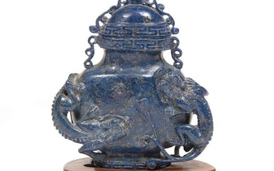 Chinese Lapis Lazuli Covered Vase