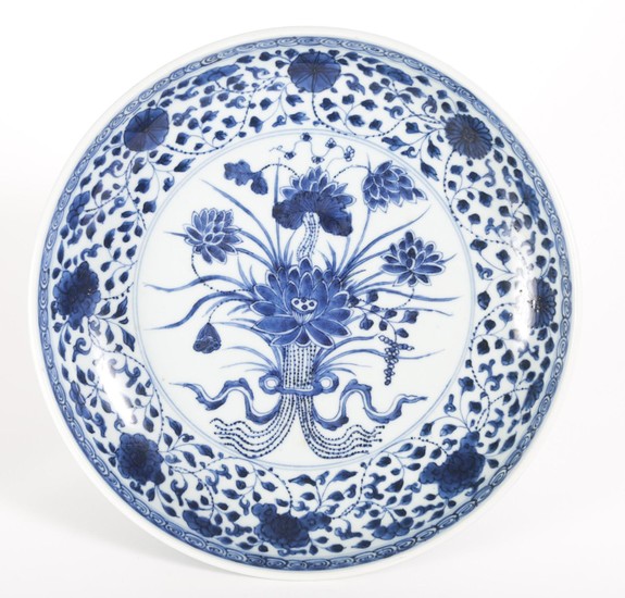 Chinese Porcelain Underglaze Blue Decorated Dish, 18th Century A5WAC