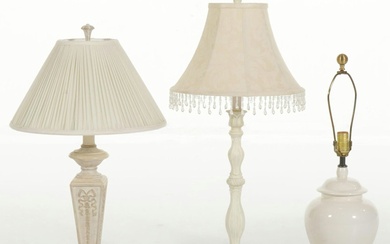 Chinese Style Ginger Jar Lamp, Candlestick and Neoclassical Style Table Lamps