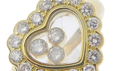Chopard Happy Diamond Heart Size 4.5 Ring K18 Yellow Gold x Swiss Made Women's