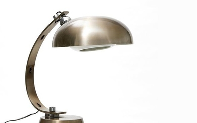 Chromed metal table lamp