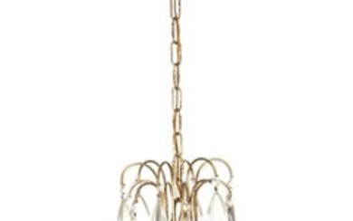 (-), Classic hanging lamp with cut beads, approx....