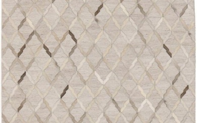 Contemporary Design Silver Cowhide 5X8 Modern Leather Rug Handicraft Carpet