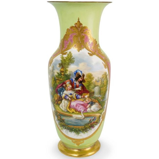 Continental Hand Painted Porcelain Vase