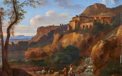 Cornelis van Poelenburgh | Italian Landscape near Tivoli