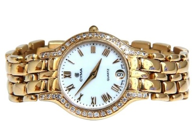 Cyma Ladies Gold Diamond Watch
