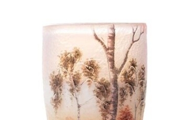 DAUM Nancy «Paysage à l'aube" Vase miniature...