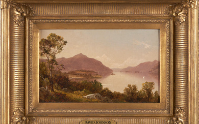 DAVID JOHNSON (American, 1827-1908) View of Lake George framed 34.0...