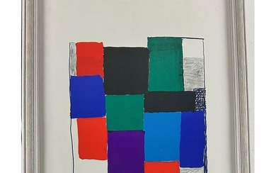 DELAUNAY Sonia (1885-1979). «Le livre blanc ». Impression d’aprés une gouache de l’artiste. Signée et...