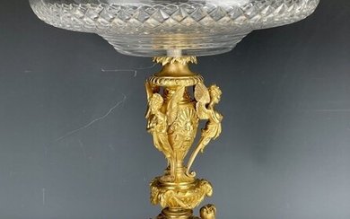 DORE BRONZE AND BACCARAT CRYSTAL CENTREPIECE