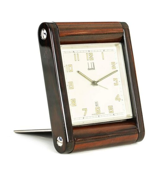 DUNHILL. A 20TH CENTURY TRAVELLING ALARM CLOCK the