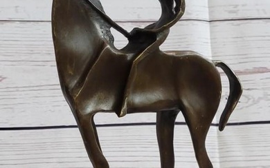 Dali Inspired Abstract Figure On Horseback Bronze Sculpture - 10" x 8"