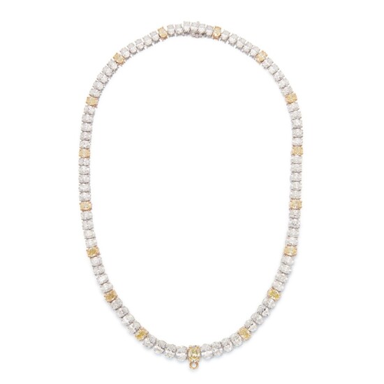 Diamond and Colored Diamond Necklace, Oscar Heyman & Brothers