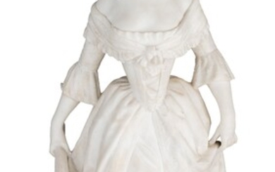 Dominique Alonzo (act. 1910-1930), 'la Révérence', Carrara marble, H 67 cm