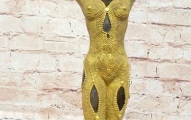 Dourga's Dance Gold Patina Dimitri Chiparus's Bronze Sculpture - 26" x 8"