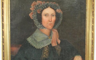 EARLY 19TH CENTURY PORTRAIT OF WOMAN, OIL ON