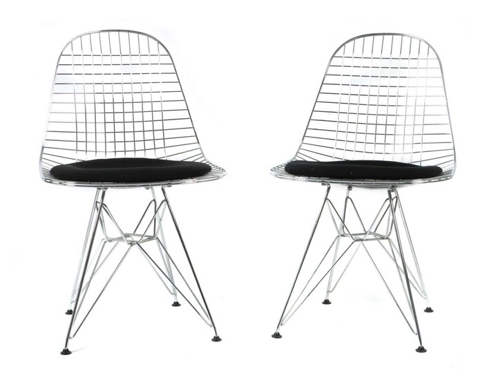 Eames, Ray et Charles deux Wire Chairs ''DKR'', E : 1951, chaise en fil d'acier...