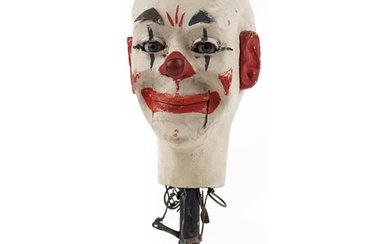 Early 20th century ventriloquist's mechanical dummy head wit...