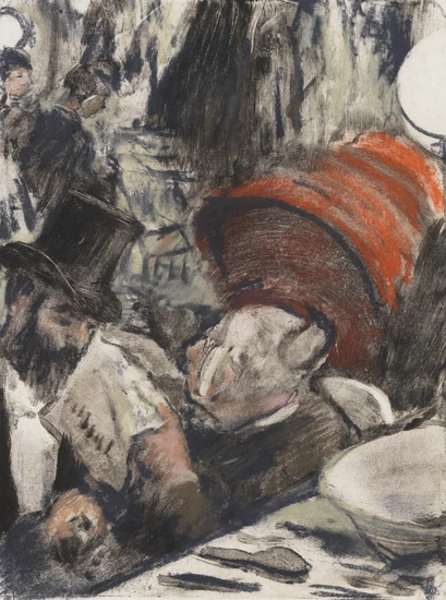 Edgar Degas (1834-1917) Ludovic Halévy trouve Madame Cardinal dans les loges
