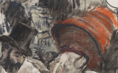 Edgar Degas (1834-1917) Ludovic Halévy trouve Madame Cardinal dans les loges