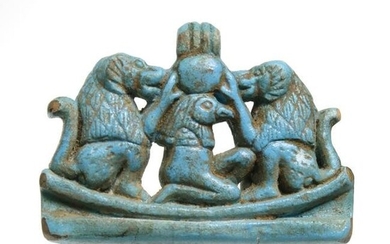 Egyptian Faience Composition with Baboons and