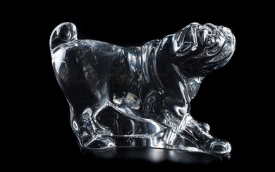 English Bulldog in Baccarat crystal 20th century