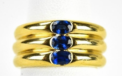 Estate Cartier 18kt Yellow Gold & Sapphire Ring