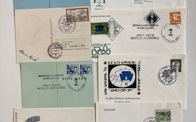 Estonia, Canada, USA, Germany ESTIKA - Group of envelopes & postcards - Estonian Scouting (9)