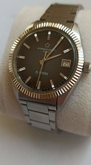 Eterna-Matic - Vintage 5 Star 1000automatic watch Cal ETA 2824-1 BlackDial Men's Watch - 606.0104.41 - Men - 1970-1979