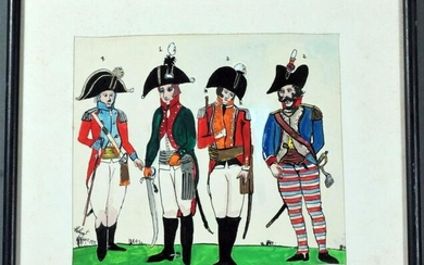 European Guards Painting Signed By Artist 1972