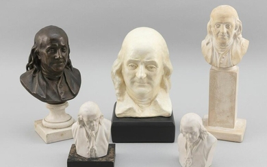 FIVE BUSTS OF BENJAMIN FRANKLIN 20th Century