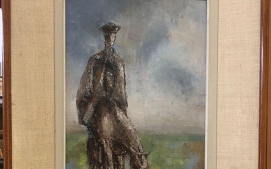Farkas Homme à cheval Huile sur toile signée et datée 1963 46x27