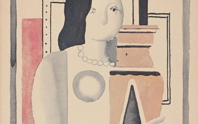 Fernand LEGER (1881-1955) "Jeune femme au collier", Lithographie monogrammées en bas à droite, datée 20...