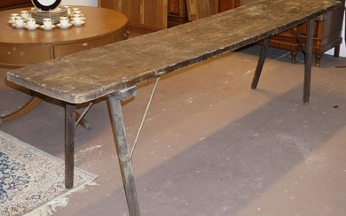 Fine Antique Southern Yellow Pine Slab Table