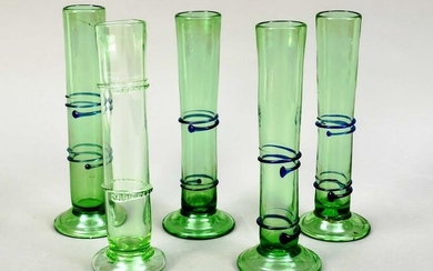 Five bar vases, 20th c., round