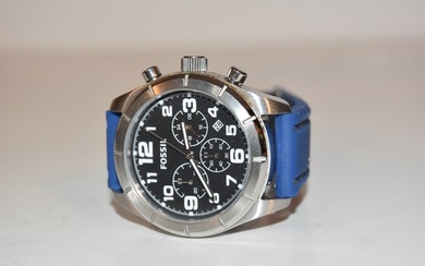 Fossil Men's Stainless Steel Quartz Chronograph Watch works great!!!!