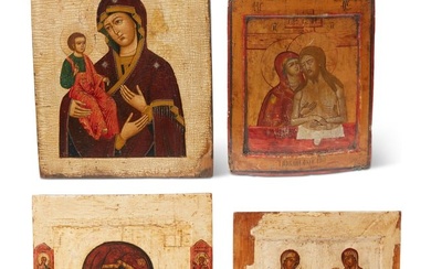 Four Russian icons of the Virgin, 19th century