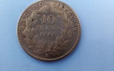 France - 10 Francs 1862-A Napoléon III - Gold