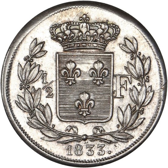 France - 1/2 Franc 1833 Henri V - Silver