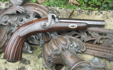 France - artisan, probablement a Saint Etienne - pistolet de defense - pistolet de voyage - Percussion - Pistol - 13 mm