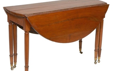 French Provincial Drop Leaf Dining Table, early 19th c., H.- 28 3/4 in., W.- 46 1/2 in., D.- 21 in.