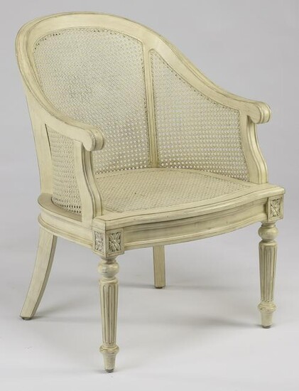 French Provincial style caned tub chair