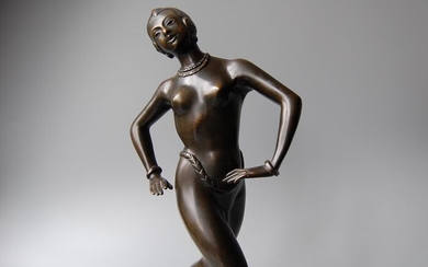 Fritz Paul Zimmer (1895-1975) - Bronze Art Deco sculpture - Balinese dancer