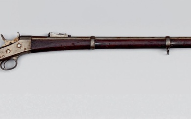 Fusil d'infanterie Remington Rolling Block modèle 1866, canon et culasse polis blanc, queue de culasse...