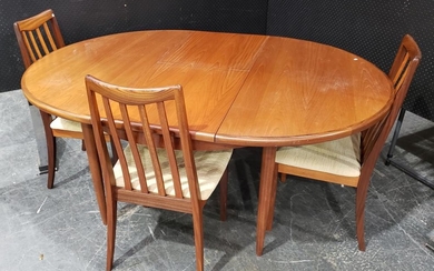 G-Plan Dining Setting incl. Circular Teak Table & Six Chairs (Table - H:73 x L:166 x W:122cm)