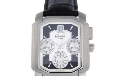 GLASHÜTTE ORIGINAL - a gentleman's stainless steel Senator Karre chronograph wrist watch.