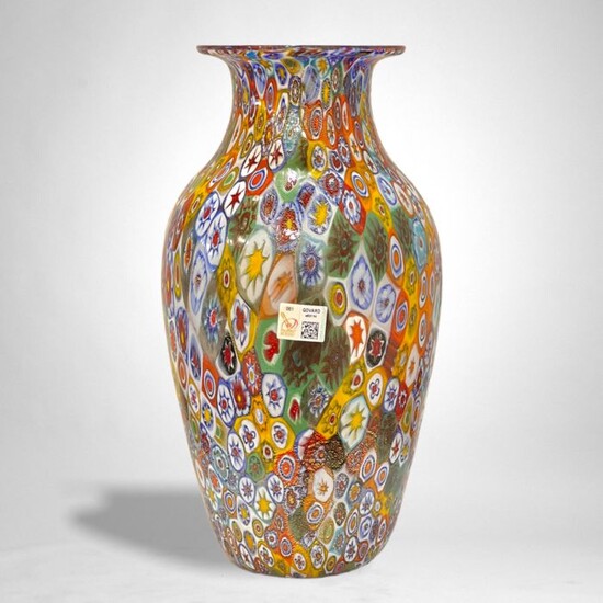 Gabriele Urban - Large vase with millefiori murrine and 24 kt gold leaf - Glass