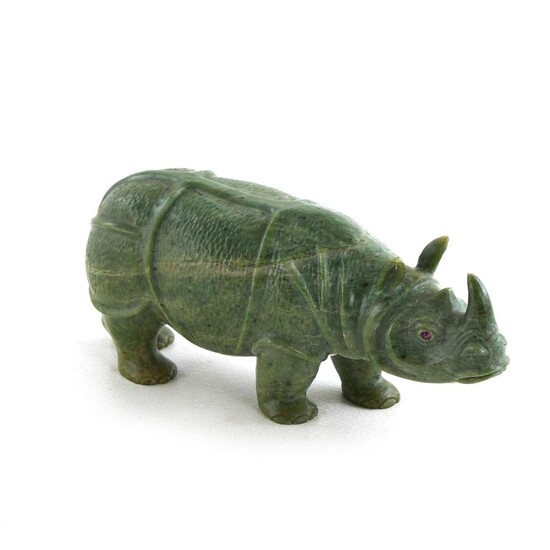 Georg O. Wild carved jade rhinoceros
