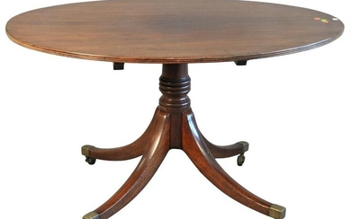 George III Mahogany Breakfast Table, having oval top